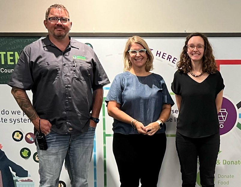 Sam Holl, Annalee Garletz, and Andrea McKennan are part of the Ramsey-Washington County’s recycling program including the Food Scrap Pickup Program.