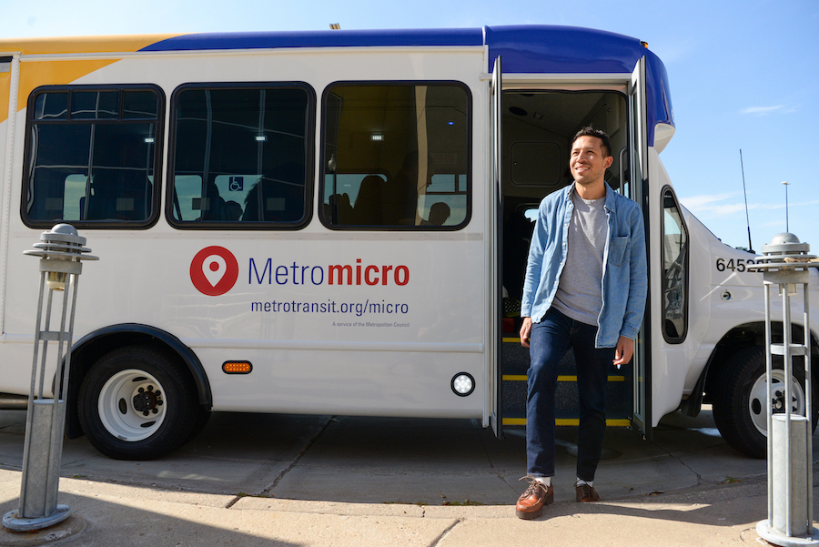 Metro Micro minibus stops at Rosedale Transit Center. Photo: Contributed.