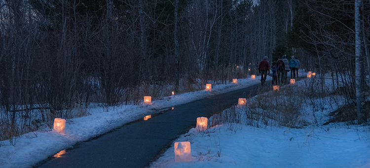 Candlelight walks, lit with luminaries, begin tomorrow and continue through Feb. 22 at various state parks.