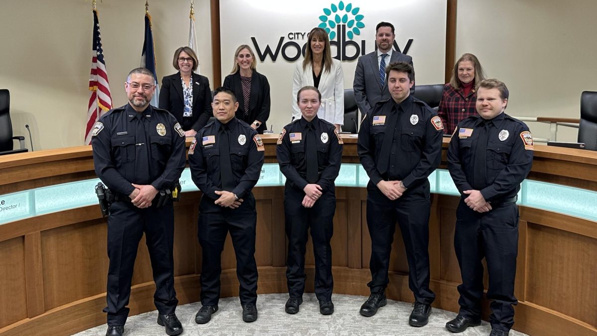 New Police Officer Simon Garcia Rocha, Firefighter/EMTs Jake Brown, Emily Mahon, Michael Mitsuda and Connor O’Sullivan.