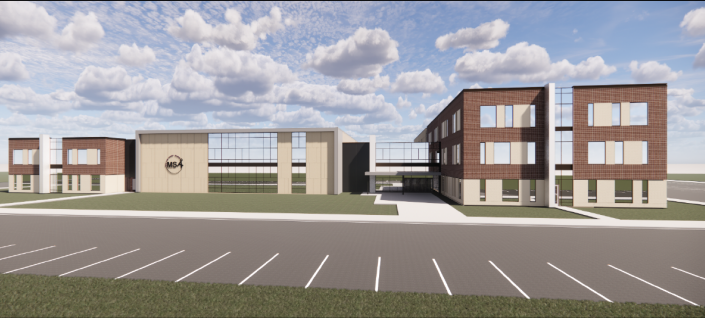 North Elevation view of proposed new Math and Sciences Academy (MSA) Charter School