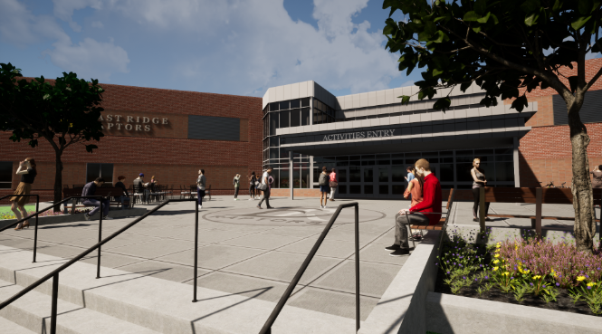 Exterior Plaza Renderings on East Ridge High School