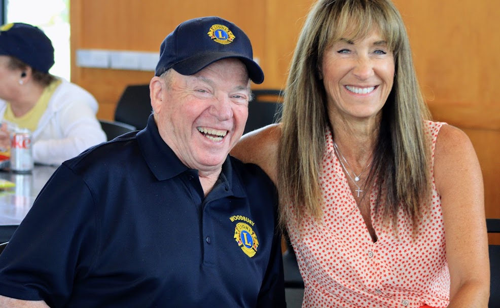 Lions Club member Dick Krumm and Woodbury Mayor Anne Burt at last year's Lions Club summer picnic.