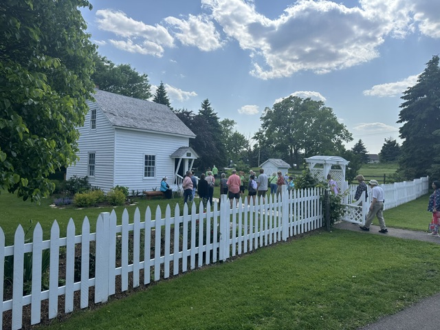 The Heritage House is near Lake Road and Radio Drive and includes historical artifacts as well as a garden.