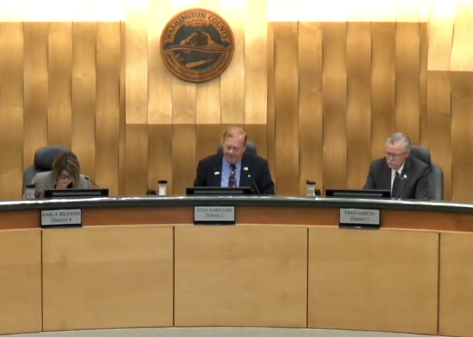 The Washington County Board of Commissioners is setting its budget and tax levy for 2026. Photo: Meeting video