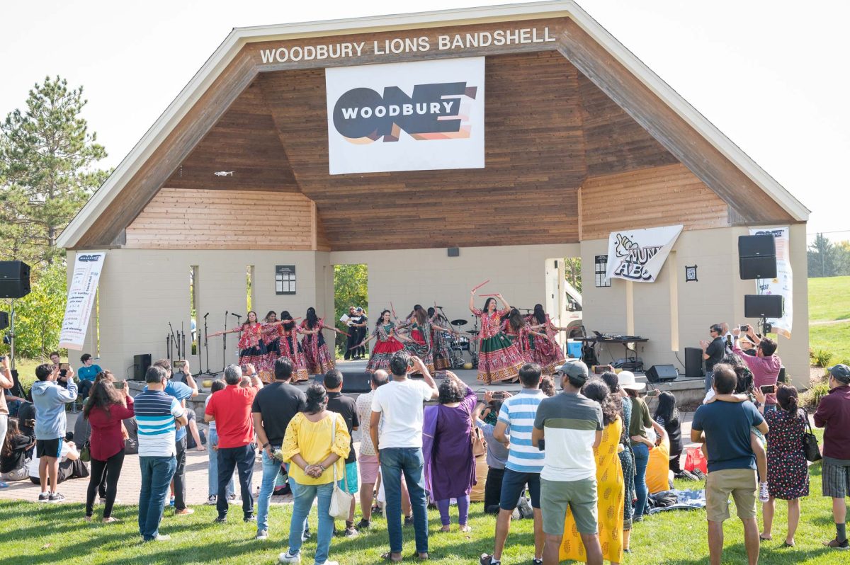 A previous One Woodbury crowd takes in a performance of Garba, a traditional dance originating at special occasions and festivals in the western part of India.