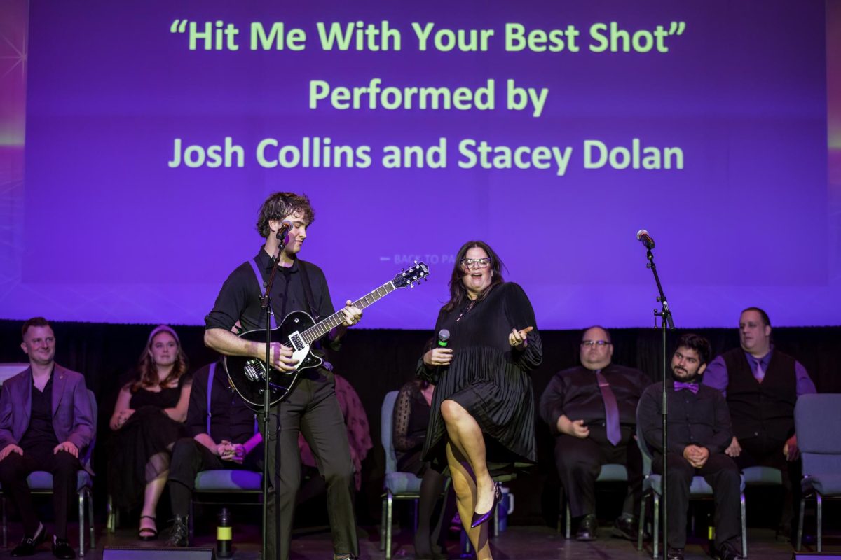 Open Door's Josh Collins and Stacey Dolan perform at last year's "What is Broadway? A Jeopardy-Themed Cabaret!" (Images courtesy of Open Door Community Theatre.)