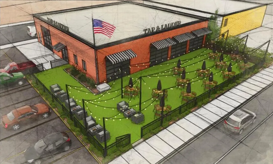 A design image of the new Tap & Ladder restaurant, which will be located at the site of Lake Elmo's old Fire Station. (Image courtesy the City of Lake Elmo)