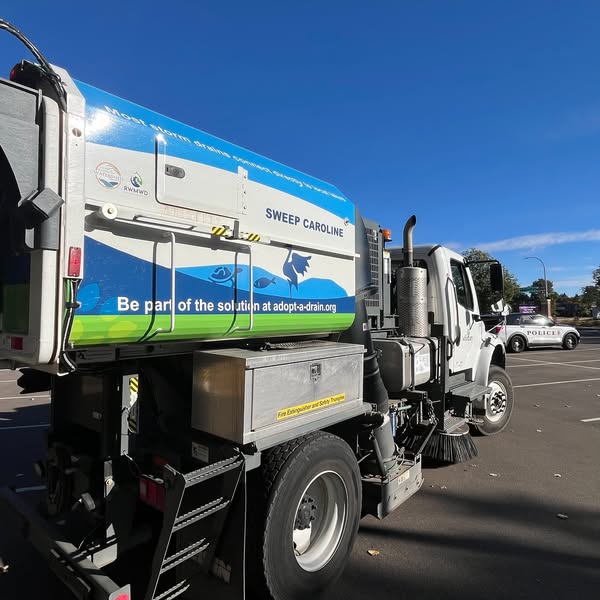 Woodbury's Sweep Caroline street sweeper, which was officially named after a community contest in 2024. (Image courtesy of City of Woodbury.)