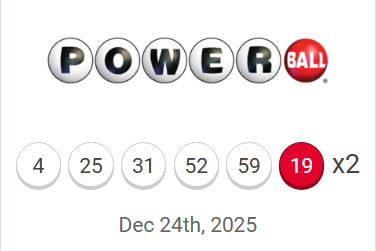 Powerball numbers from Dec. 24