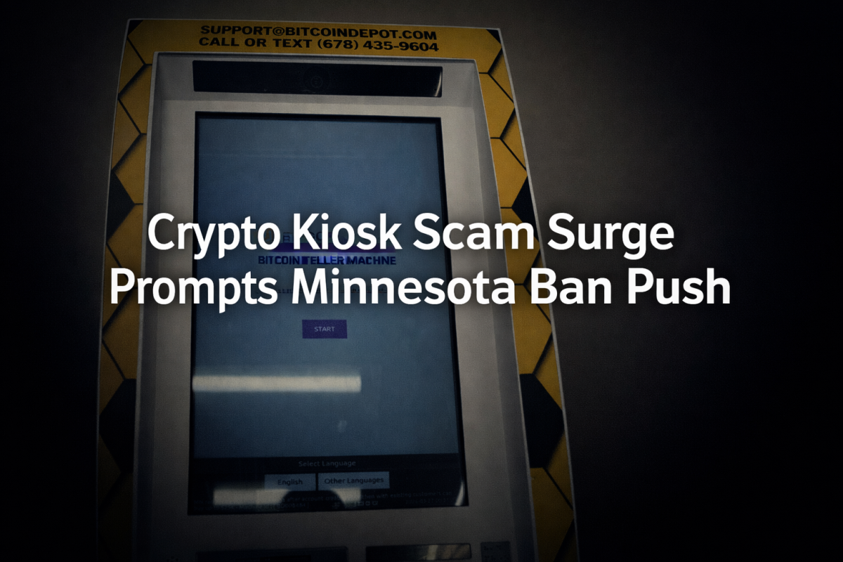 A crypto kiosk inside a Holiday gas station off of Eagle Creek Lane in Woodbury.