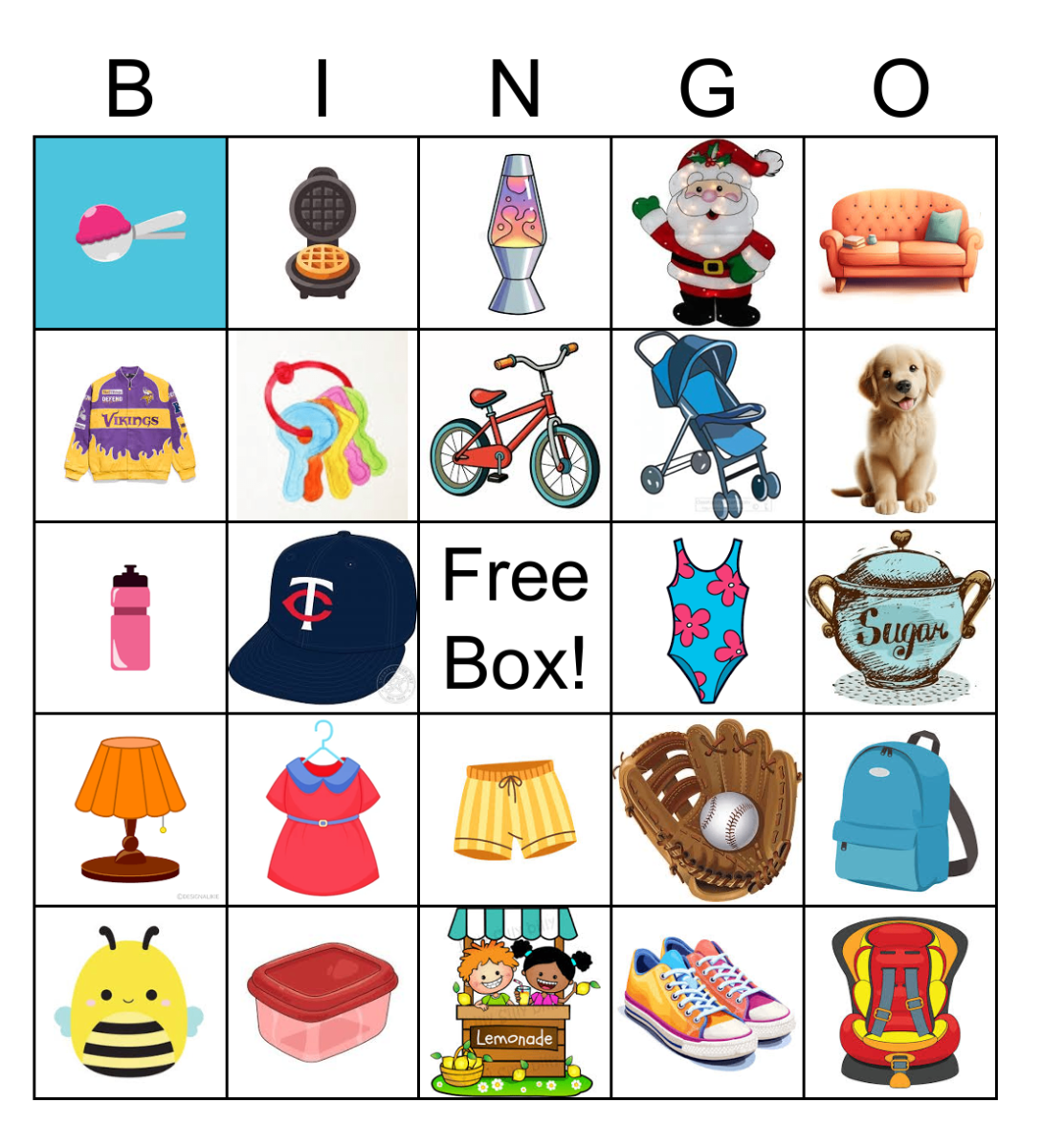Turn your time at the Lions Garage Sale into a game. See how many objects from your BINGO card are in your neighbors’ garages.