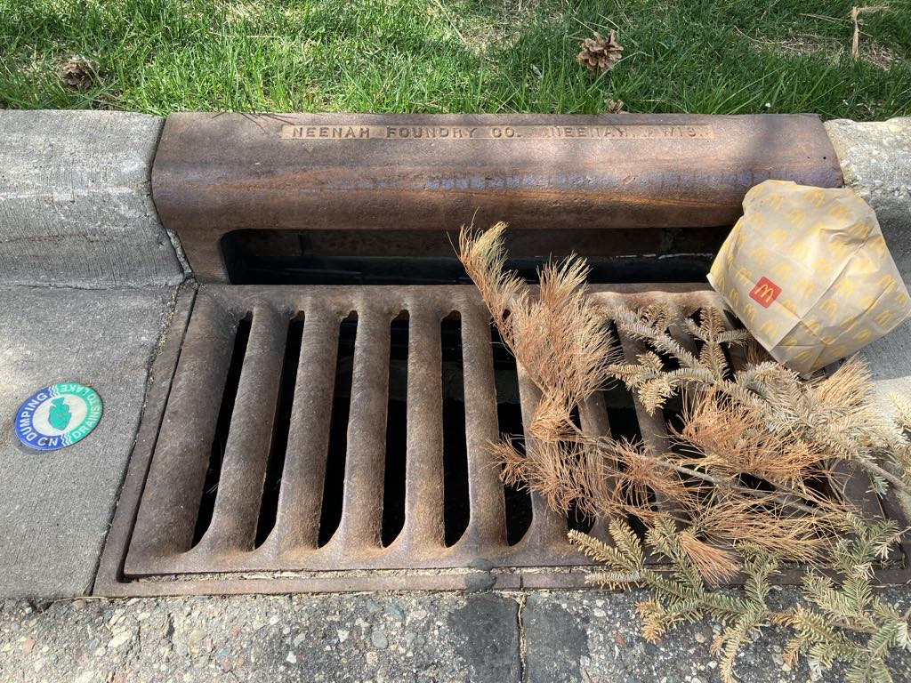 A storm drain on a Woodbury road.