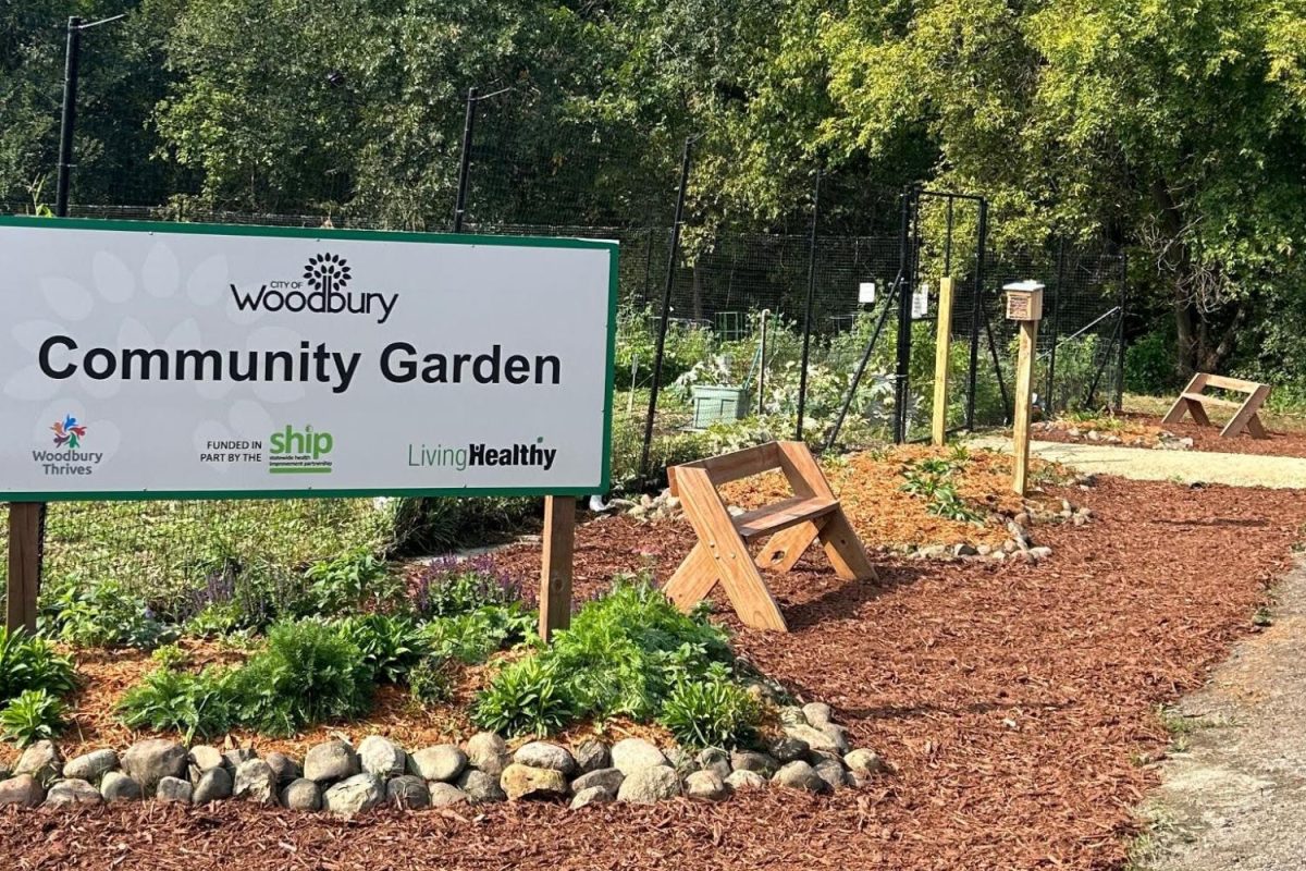 Woodbury Community Garden sign.